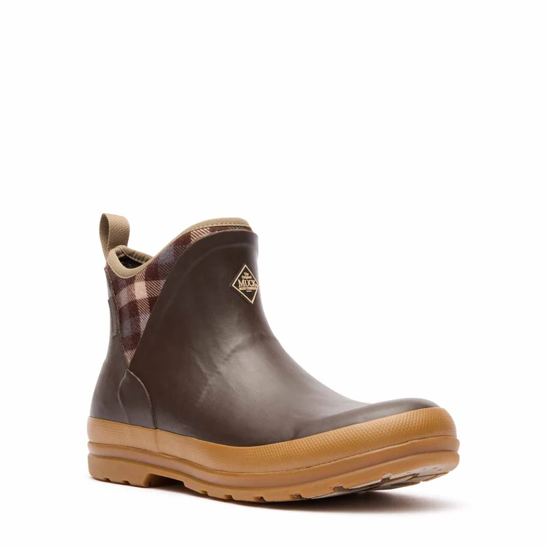 Damen Muck Originals Ankleboots mit Anziehlasche | Brown/Plaid/Gum