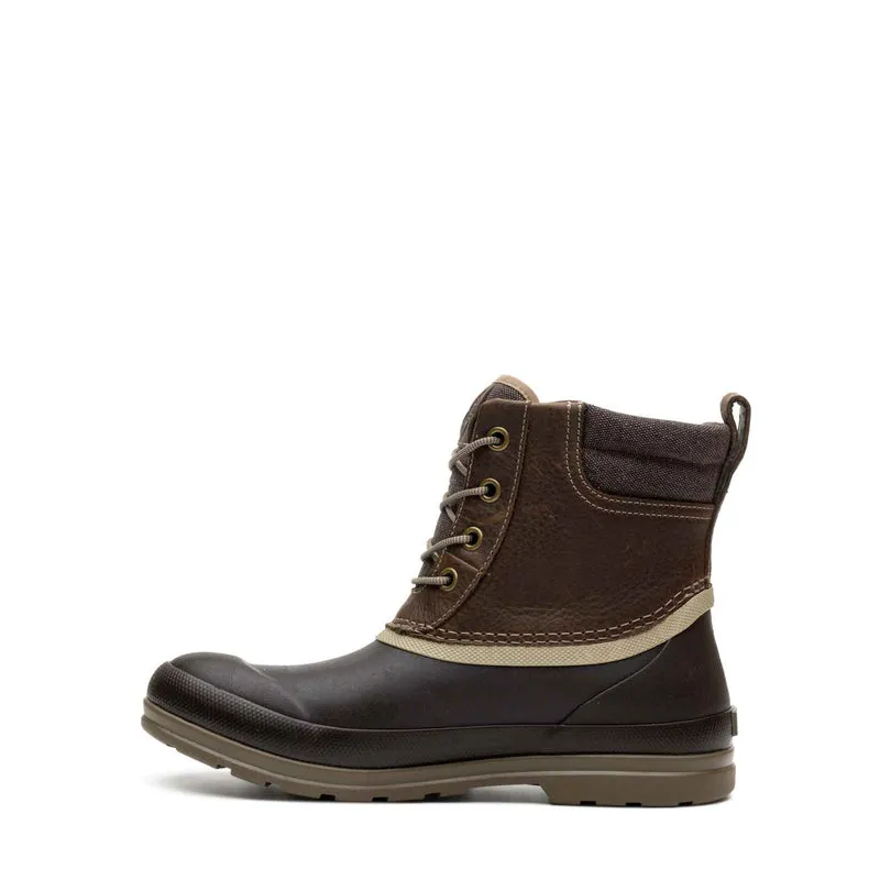 Herren Muck Originals Duck Leder-Kurzstiefel mit Schnürung | Taupe/Dk Brown