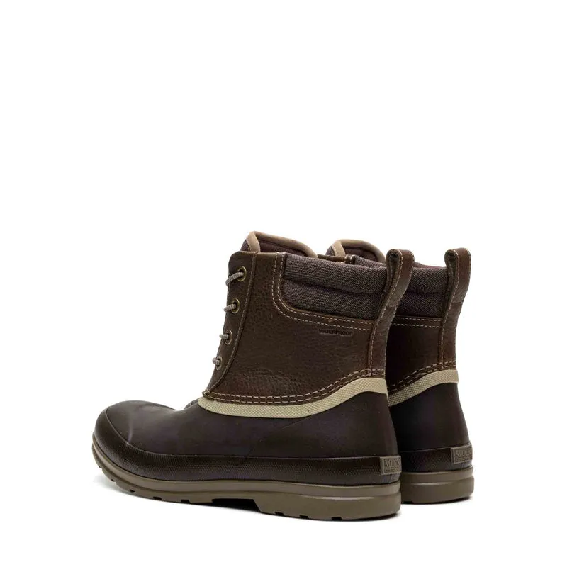 Herren Muck Originals Duck Leder-Kurzstiefel mit Schnürung | Taupe/Dk Brown
