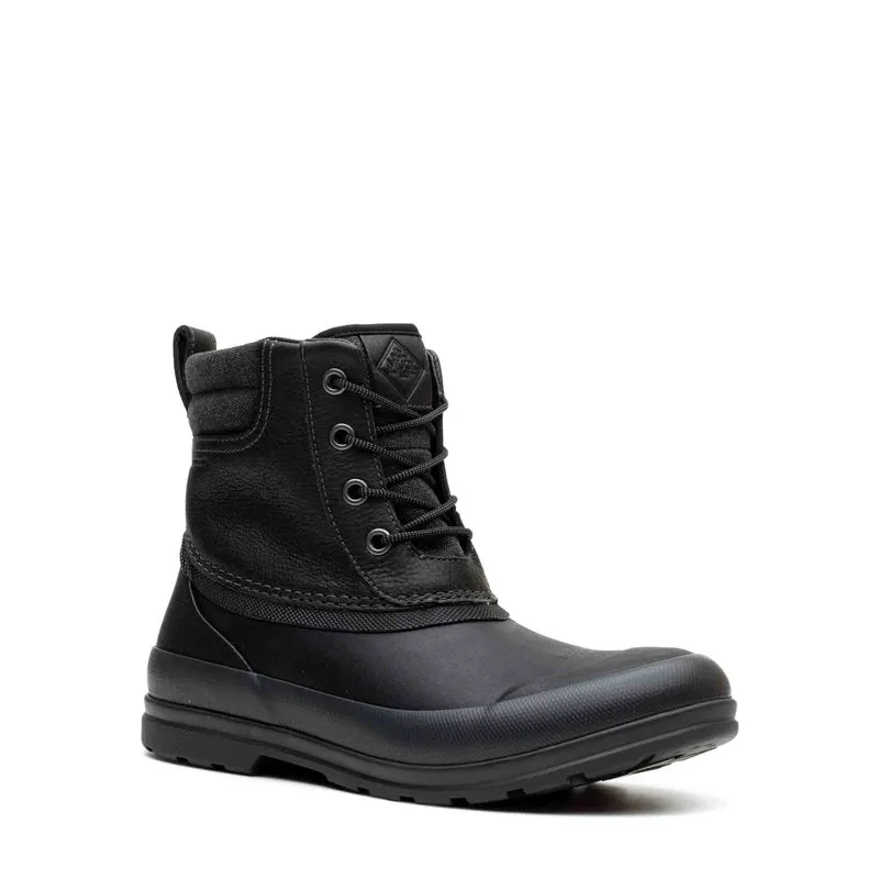 Herren Muck Originals Duck Leder-Kurzstiefel mit Schnürung | Black