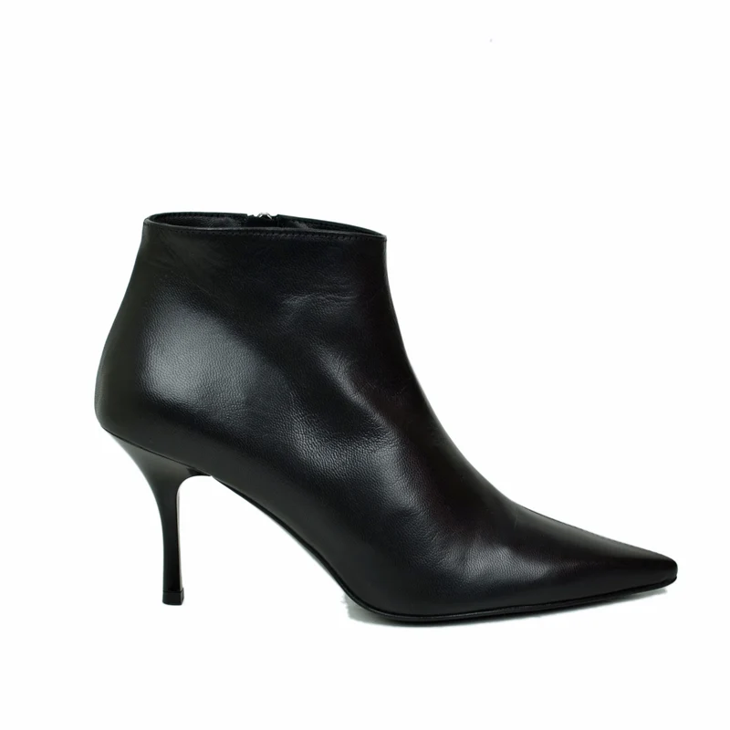Stivali Eleganti Neri Vera Pelle Tacco a Spillo di 7 cm Luxury Quality