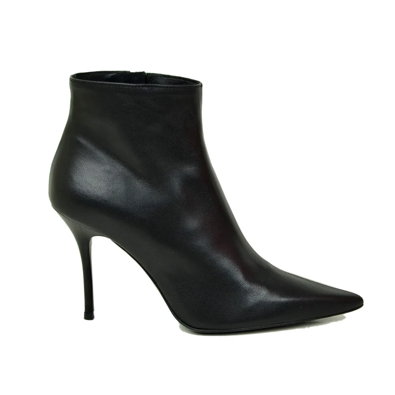 Stivali Eleganti Neri Vera Pelle Tacco a Spillo 9 cm Luxury Quality
