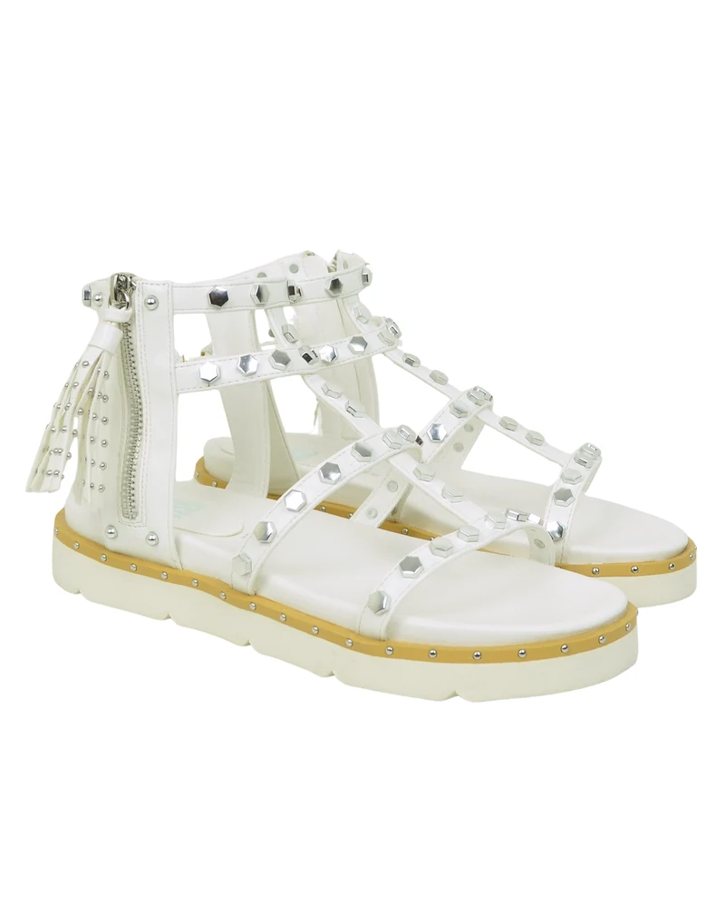 Sandali Borchiati Platform Caffènero Similpelle Bianchi