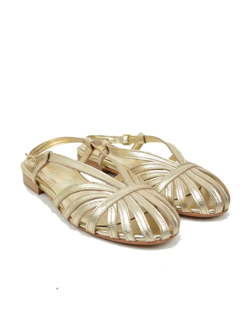 Sandali a Conchiglia Ragnetto Vera Pelle KikkiLine Bassi Sandaletti Donna
