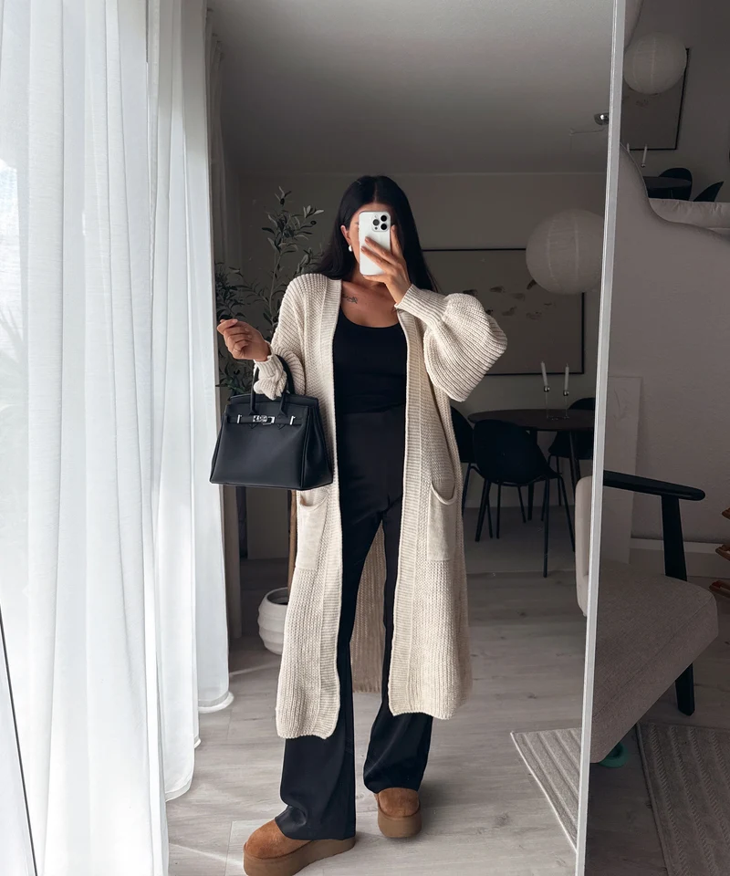 Cardigan Leilani lang Beige