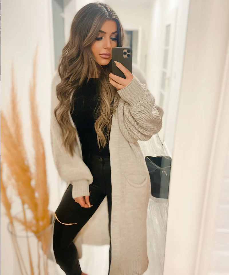 Cardigan Leilani lang Beige