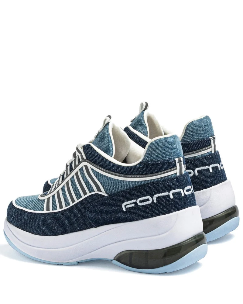 Fornarina Bubble Lacci Platform Zeppa UP Blue Jeans Originali stile anni 90