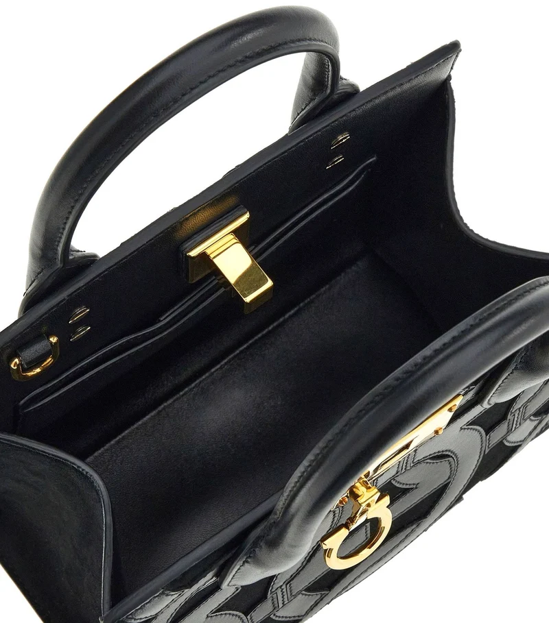Salvatore Ferragamo Handtasche Damen Gancini Schwarz 214297 759405