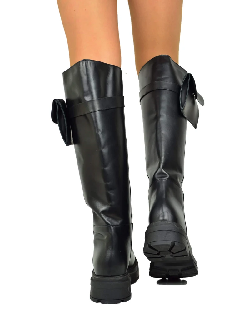Biker Altissimi con Gambale Largo Taschino Removibile Vera Pelle DIVINE FOLLIE