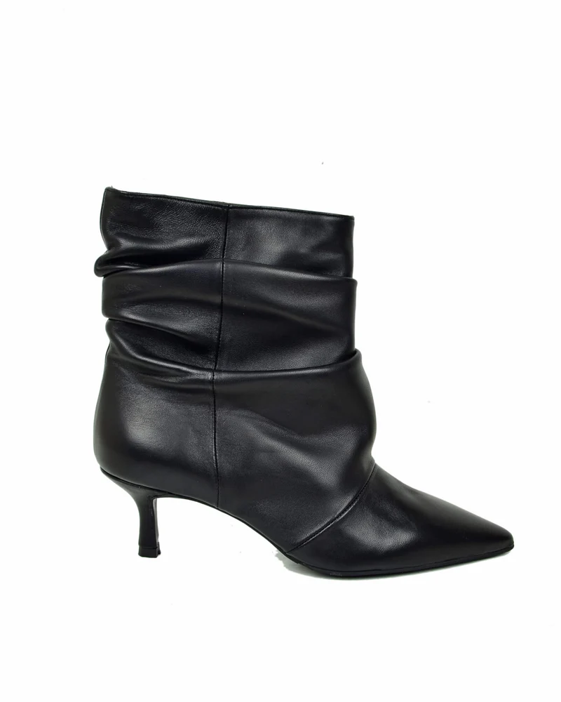 Stivaletti Slouchy Kitten Heels Tacco a Rocchetto Eleganti Vera Pelle Morbidi