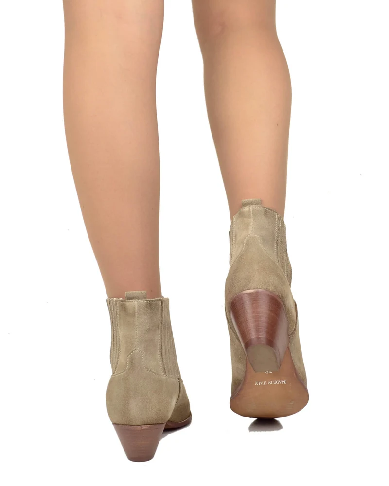 Stivaletti Texani Beatles Scamosciato Mousse Tacco 5 Cm Perfetti da Pantalone