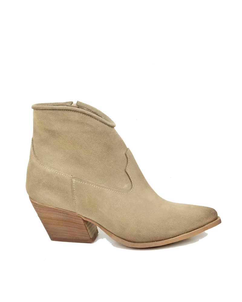 Stivaletti Texanini alla Caviglia Donna in Pelle Scamosciata Mousse
