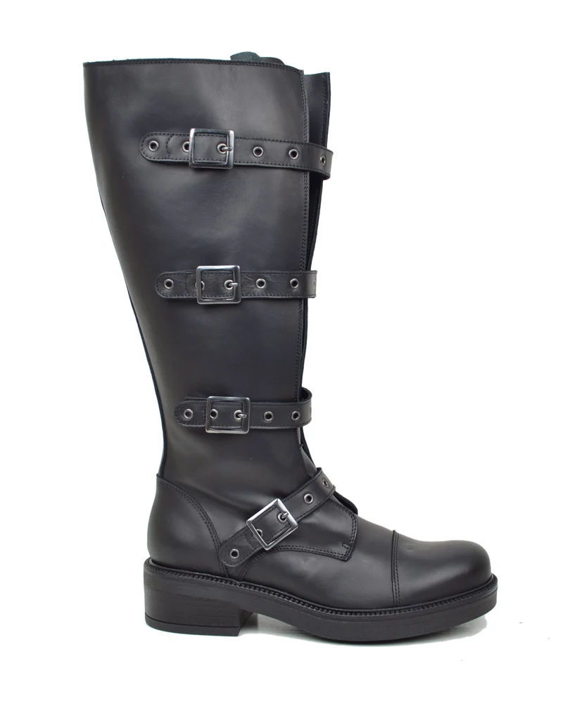 Biker Stivali con Gambale Largo XL Regolabile Perfetto per Polpacci Curvy Plus Size