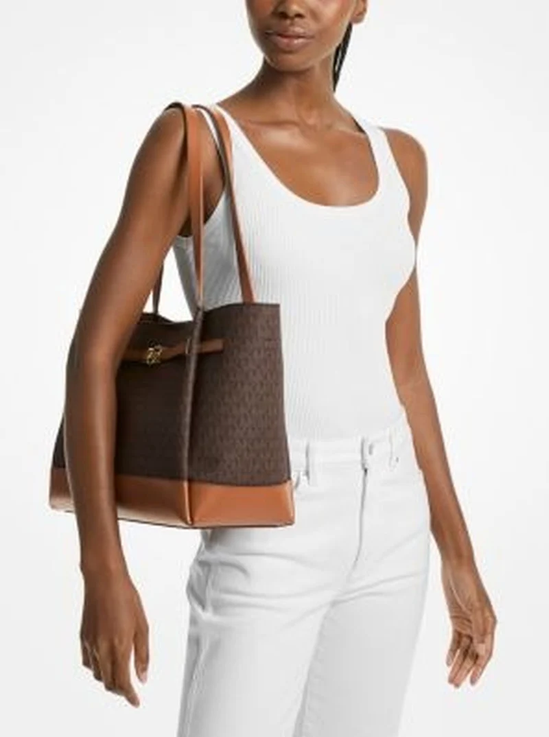 Michael Kors Reed Large Signature Logo Tote Damen Braun 35F4G6RT3B-BROWN-OS