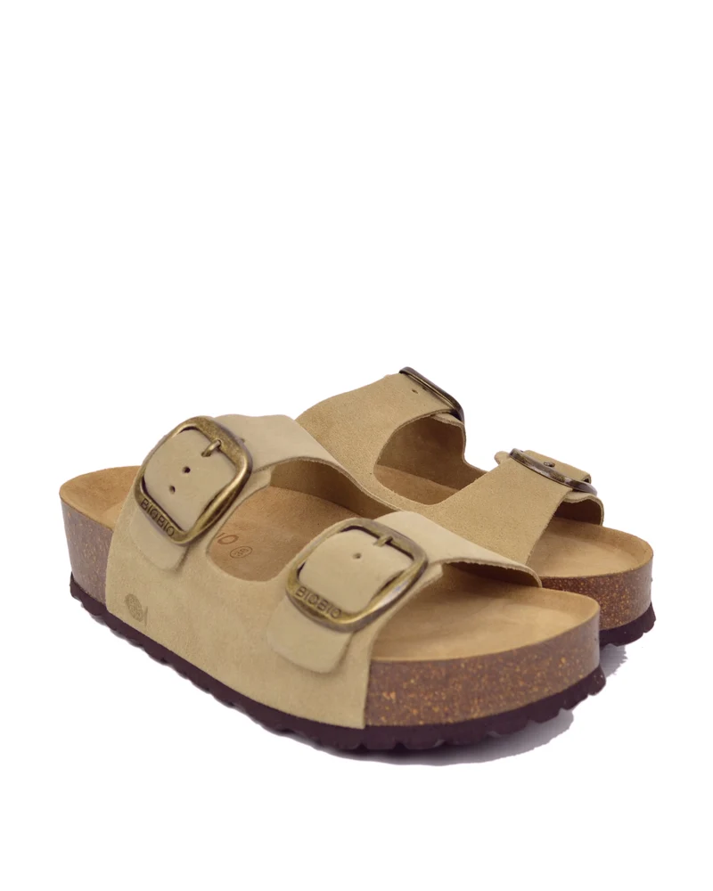 Ciabattone PLATFORM Alte fond Comodo Sughero e Pelle Beige