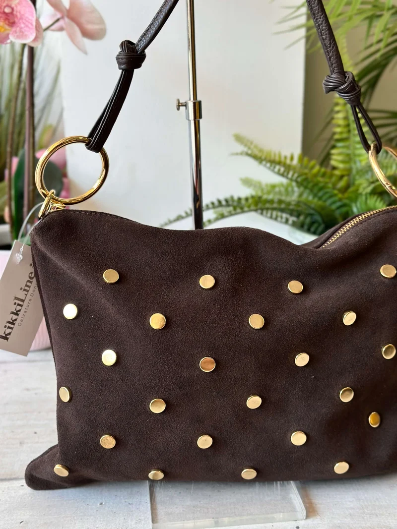 Borsa Rettangolare con Borchie Dorate a Busta a Spalla GAIA