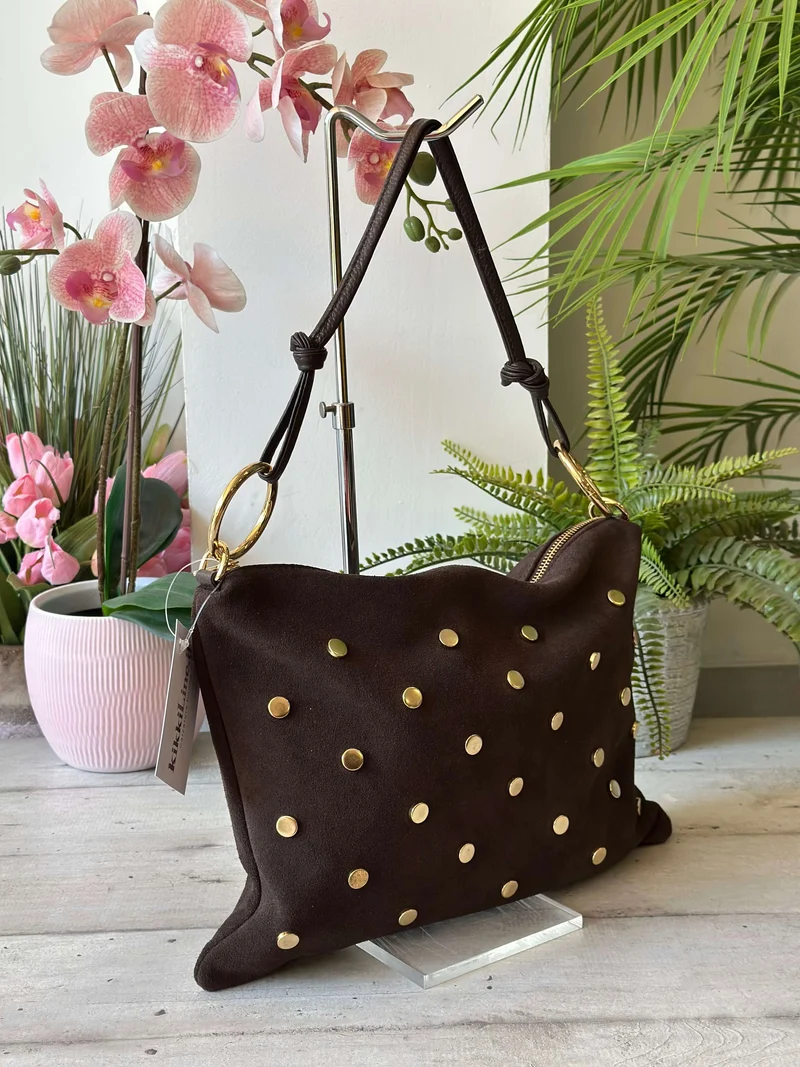 Borsa Rettangolare con Borchie Dorate a Busta a Spalla GAIA