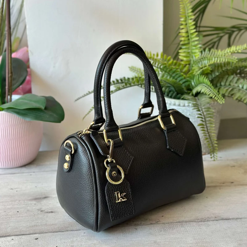 Borsa a Bauletto K Vera PELLE Nera Valigetta con Tracolla CLIO