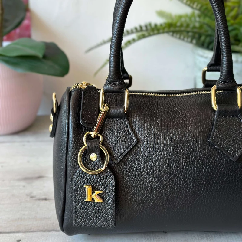 Borsa a Bauletto K Vera PELLE Nera Valigetta con Tracolla CLIO