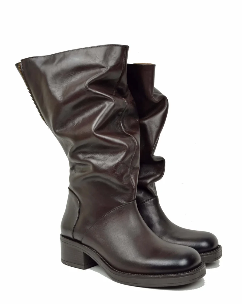 Biker Polpacci Forti Gambale Largo XL Vera Pelle Sfumata Testa di Moro