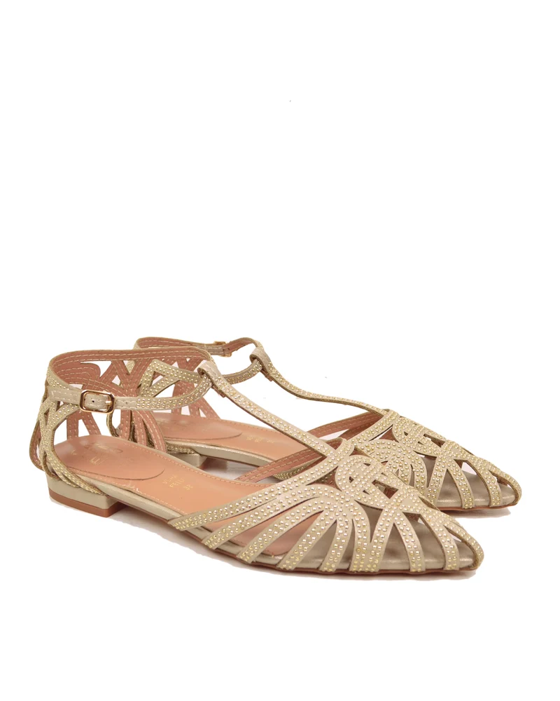 Ballerine con Borchiette Eleganti a Punta SlingBack CAFFéNero Laminato Platino