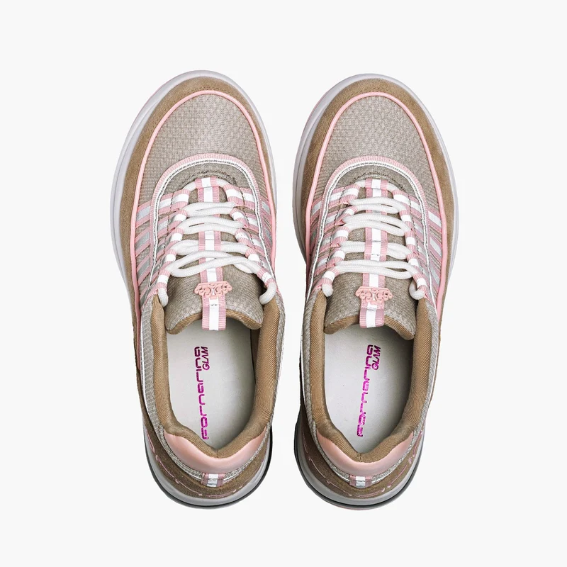 Sneakers Fornarina Bubble Lacci Platform Zeppa UP SAND Rosa Originali stile anni 90