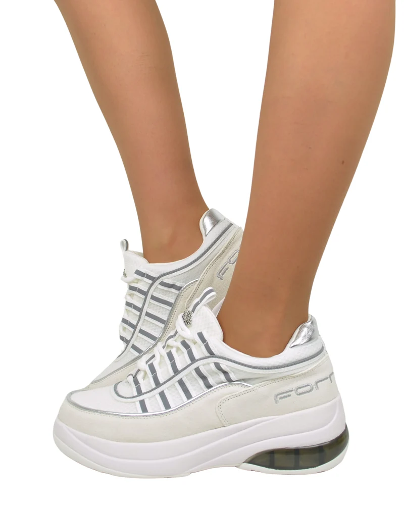 Fornarina Bubble Lacci Platform Zeppa UP WHITE Originali stile anni 90