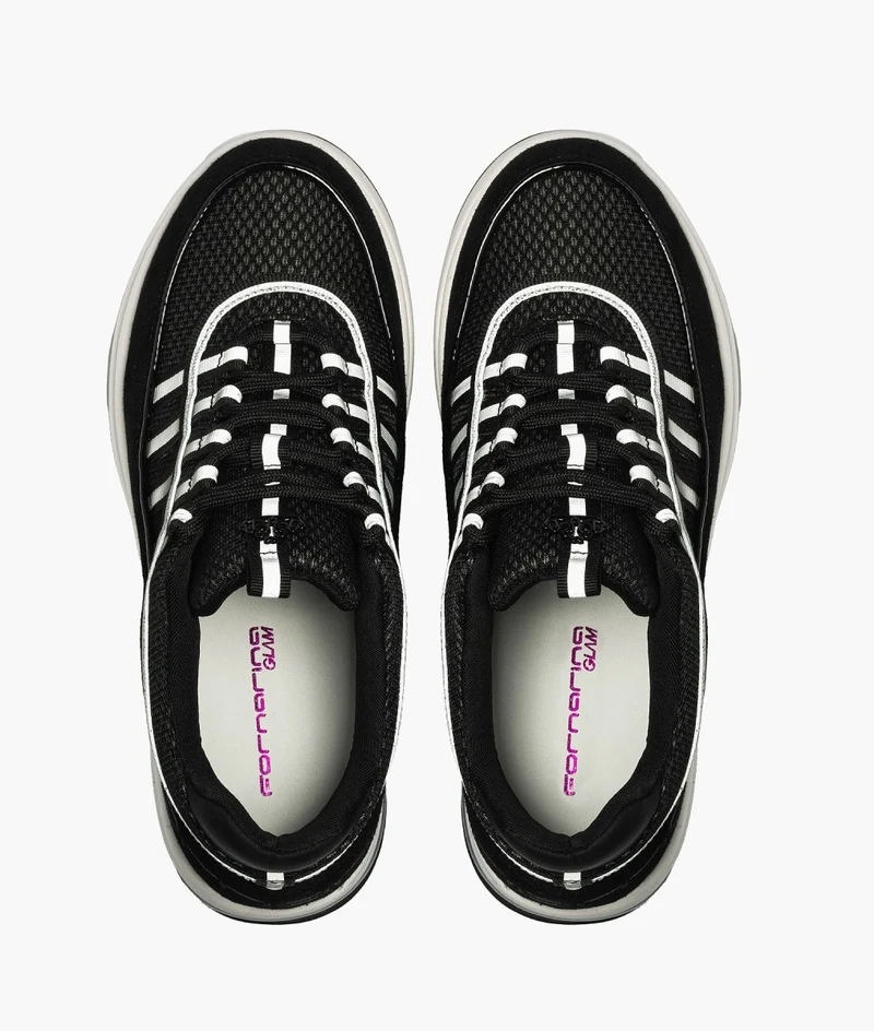 Sneakers Fornarina Bubble Lacci Platform Zeppa UP BLACK Originali stile anni 90