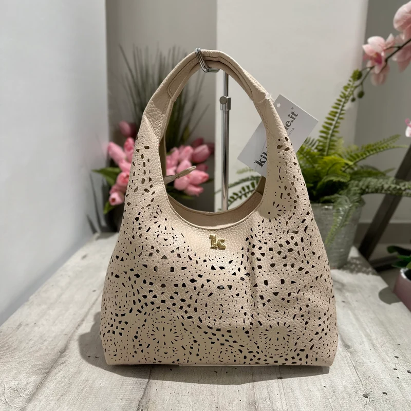 Borsa Traforata similpelle con Borsello e Tracolla Inclusi All'interno Beige BRIDGET
