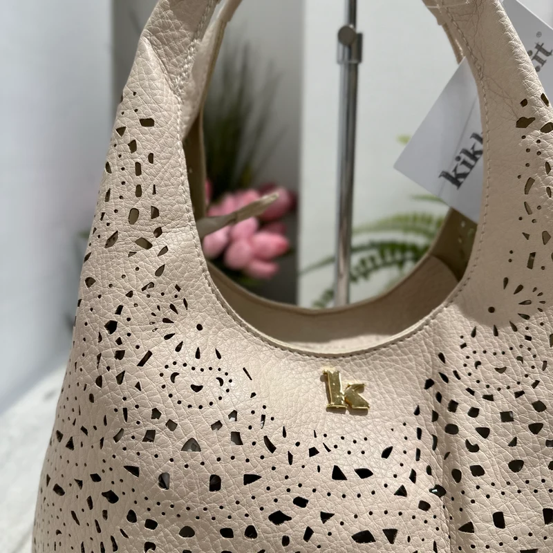 Borsa Traforata similpelle con Borsello e Tracolla Inclusi All'interno Beige BRIDGET