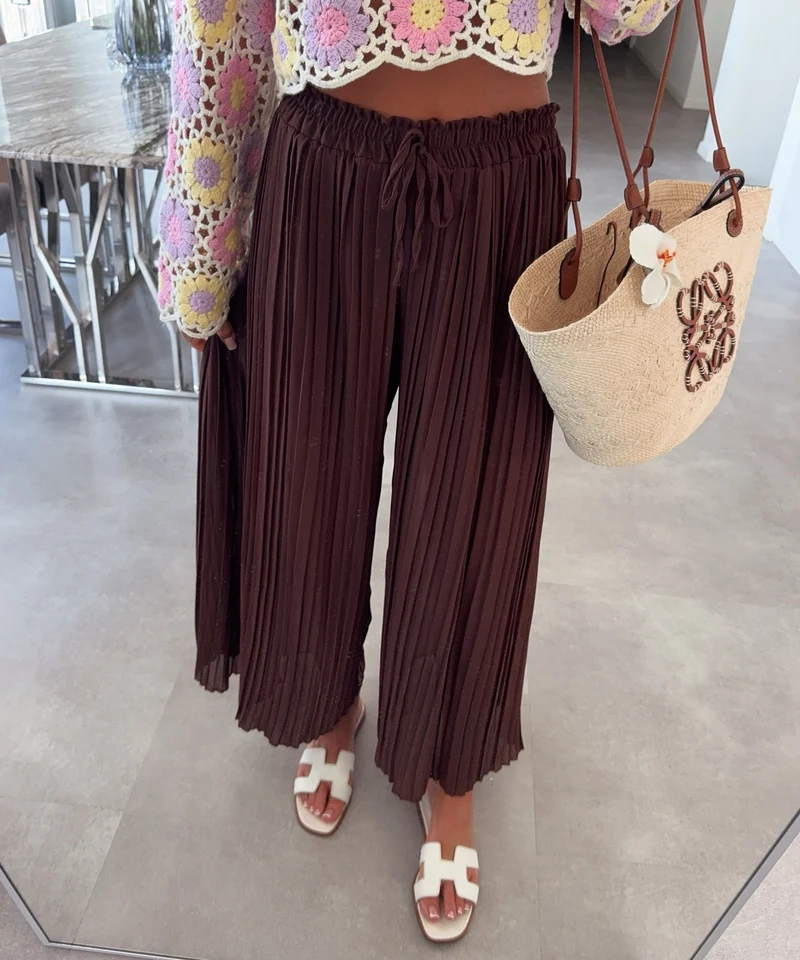 Plissee Hose Mira Braun