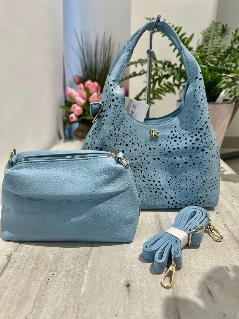 Borsa Traforata similpelle con Borsello e Tracolla Inclusi All'interno