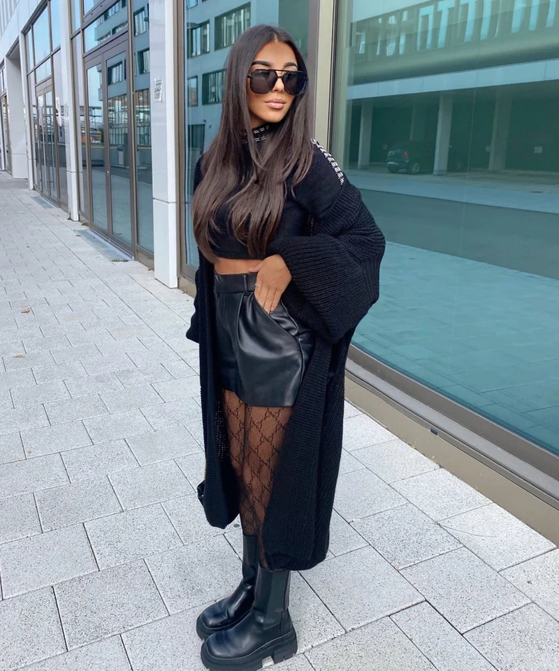 Cardigan Leilani Lang Schwarz