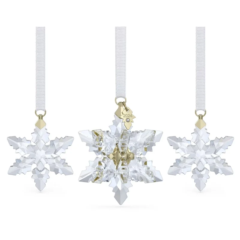 Swarovski Ornament Set Annual Edition 3D 2024 Transparent/Champagne Gold 5674410