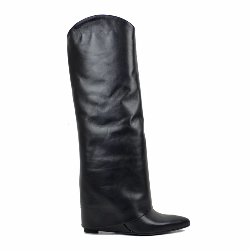 Stivali con Ghetta Eleganti con Tacco a Zeppa di 9 Cm Limited Edition