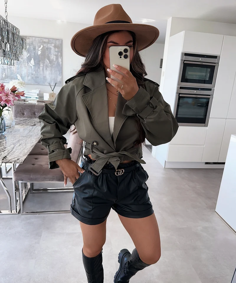 Leder Shorts Malaysia Schwarz