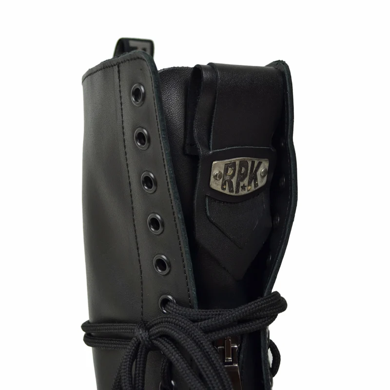 RPK Stivali Anfibi Alti Stringati in Vera Pelle Chunky Boots Platform KB916