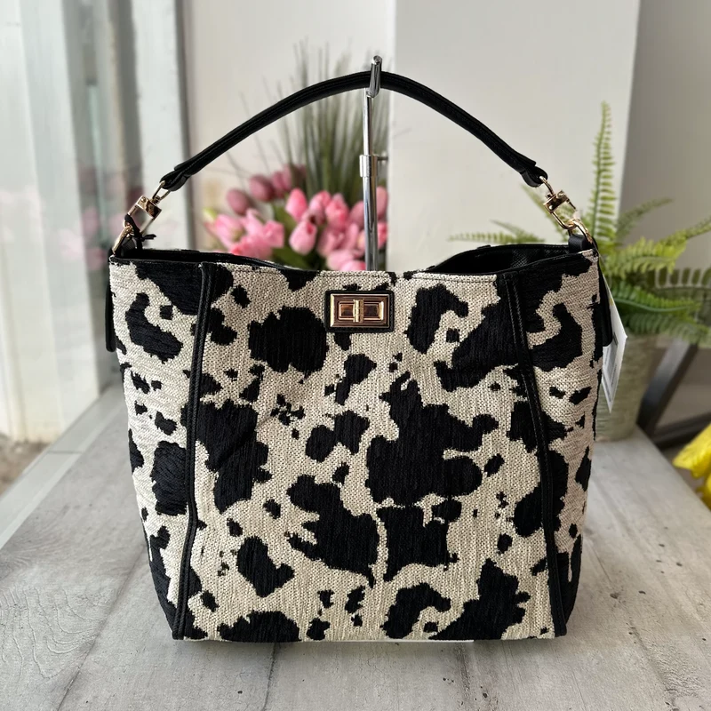 Borsa Valigetta Muccata Morbida in Tessuto Animalier Tracolla Interna "MEGAN"