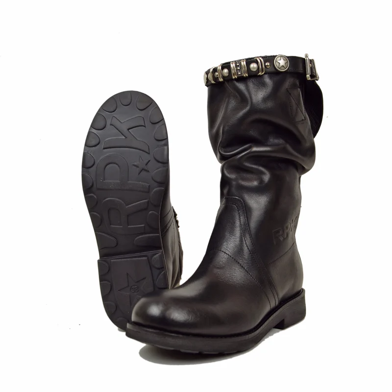 RPK Biker in Vera Pelle con Borchie Gambale Regolabile BK5F