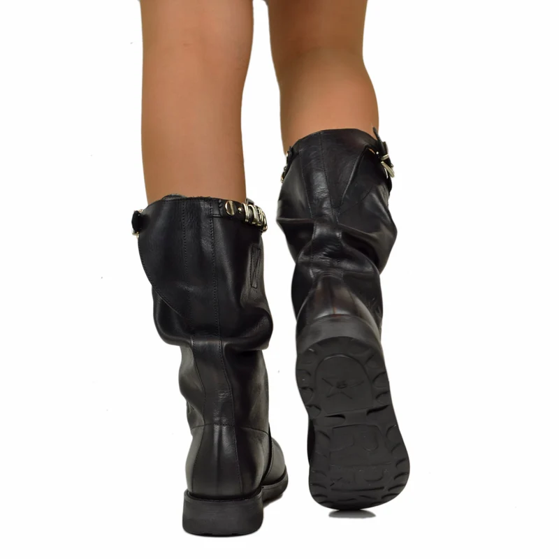 RPK Biker in Vera Pelle con Borchie Gambale Regolabile BK5F