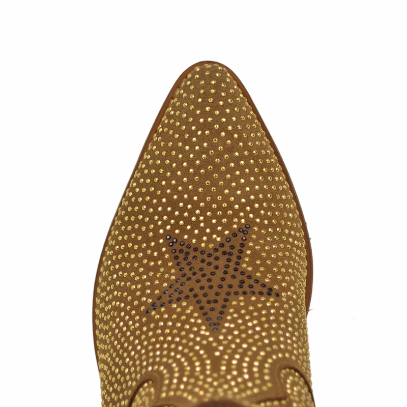 Texanini Tempestati di Strass con Stella Zip Laterale Stone