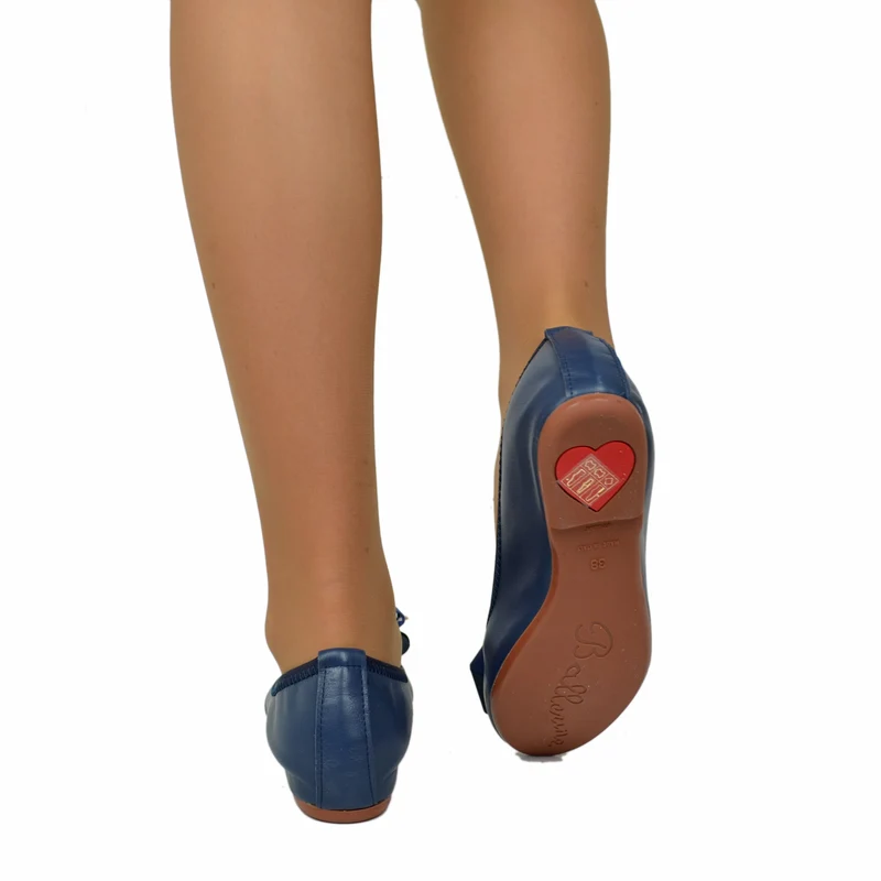 Ballerine Donna Blue con Fiocco Elasticizzate con Zeppetta interna