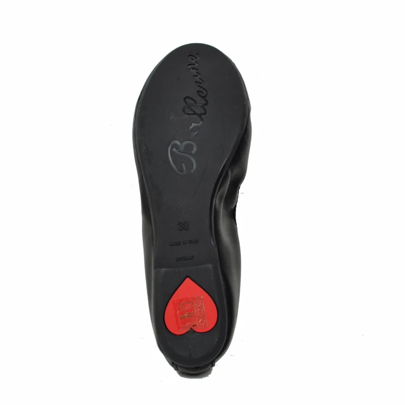 Ballerine Donna Nere con Fiocco Elasticizzate con Zeppetta interna