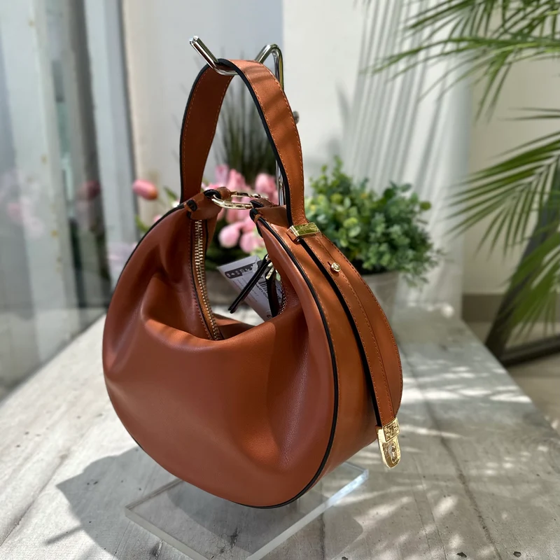 Borsa Luna Vera Pelle Cuoio con Tracolla o a Spalla o Pochette