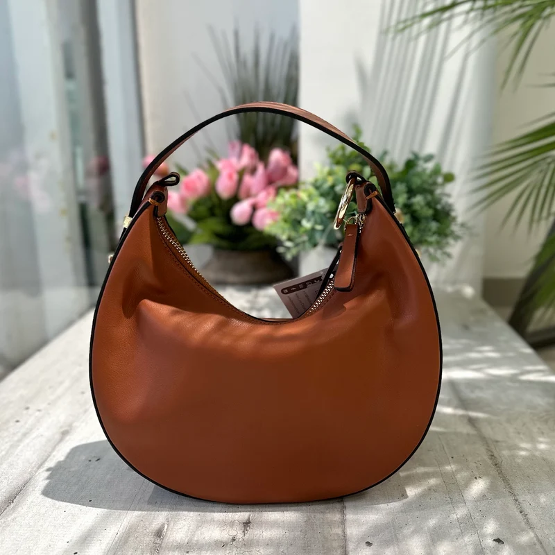 Borsa Luna Vera Pelle Cuoio con Tracolla o a Spalla o Pochette