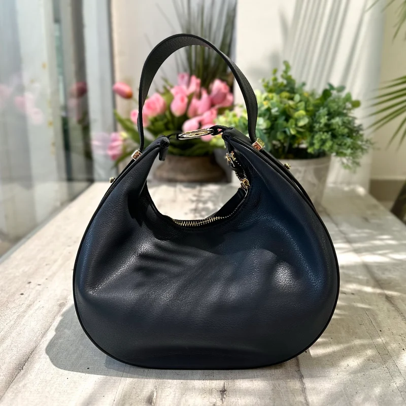 Borsa Luna Vera Pelle Blue con Tracolla o a Spalla o Pochette