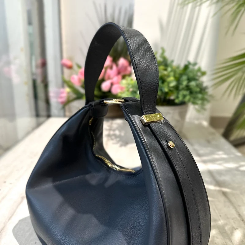 Borsa Luna Vera Pelle Blue con Tracolla o a Spalla o Pochette