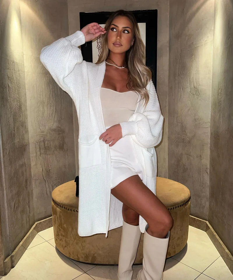 Cardigan Leilani Kurz Cremeweiß