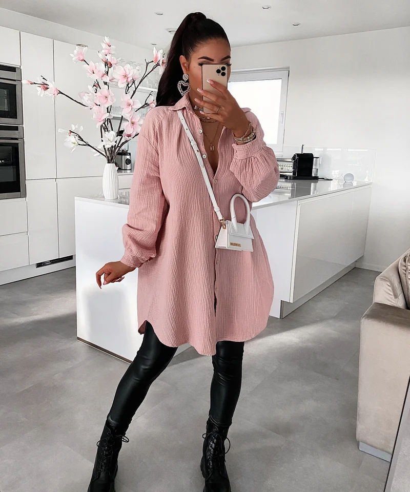 Oversize Musselin Bluse Freya Rosa Lang
