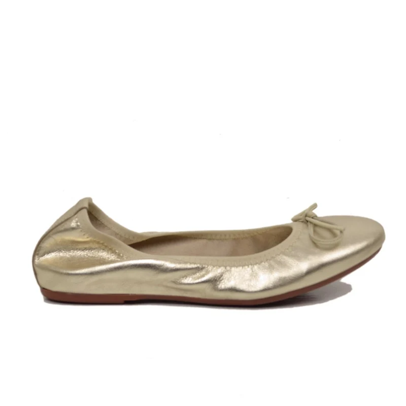 Ballerine in Nappa Platino Elasticizzate con Zeppetta interna